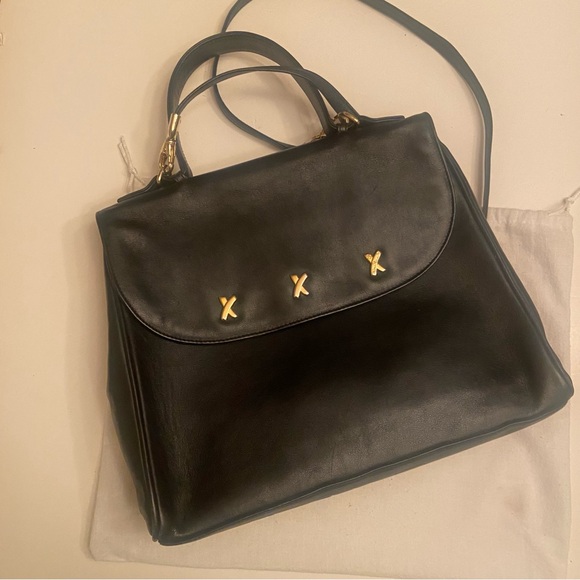 Paloma Picasso Black Leather Handbag - Picture 2 of 7